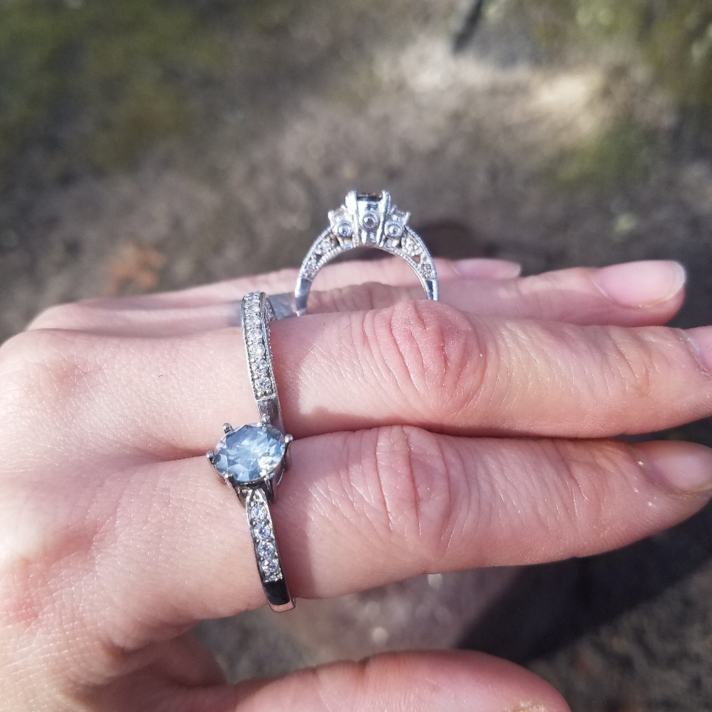Vintage Moissanite Engagement Set (2 Rings) - Picture 6 of 8